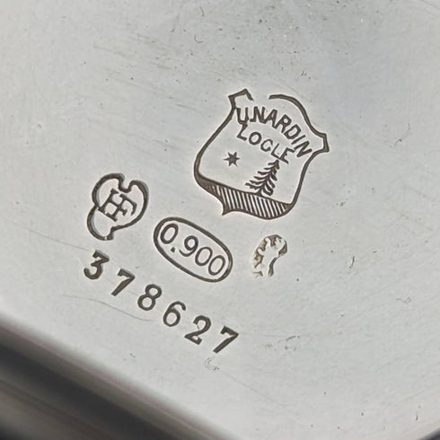 アンティーク ユリス・ナルダン 懐中時計 銀側ハンターケース 動作良好